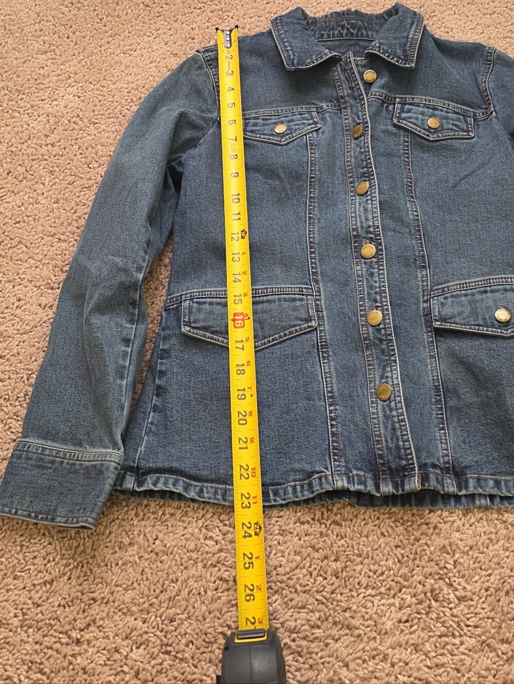 Y2k Jones Newyork Denim Jacket Womens S Boho Western Preppy Chic - Picture 6 of 8